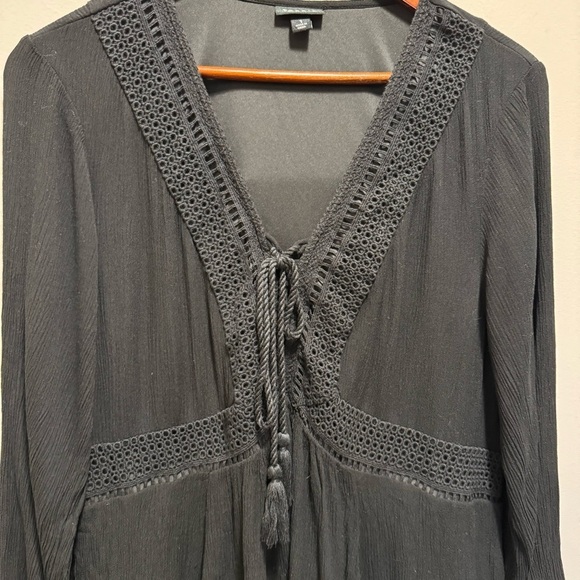 Torrid At The Knee Gauze Blouson Black Skater Dress Size 1x - Picture 7 of 14